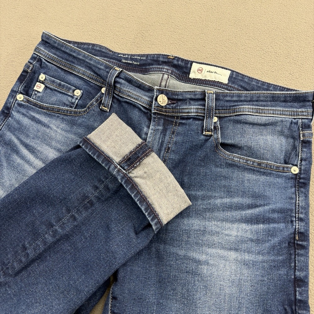 AG Adriano Goldschmied Jeans Mens 32x32 Blue Dylan Tailored Slim Japan Denim